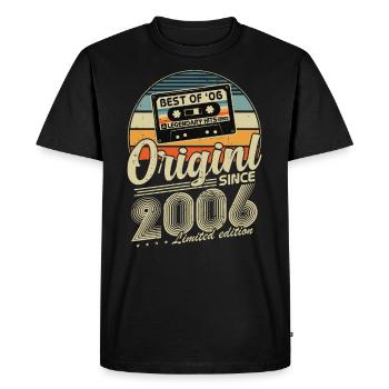 Original Since 2006 Vintage Birthday Gift - Men's Premium Organic T-Shirt - black - Front - Nico (187cm)