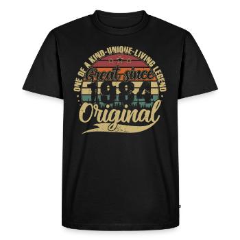 Great Since 1984 Vintage Birthday Gift - Men's Premium Organic T-Shirt - black - Front - Nico (187cm)