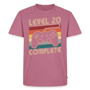 Level 20 Complete 20 Jahre Geburtstags Geschenk - Männer Premium Bio T-Shirt - Mauve - Vorne - Nico (187cm)