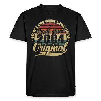 Grand depuis 2004 cadeau d’anniversaire Vintage - T-shirt Premium bio Homme - noir - Devant - Nico (187cm)