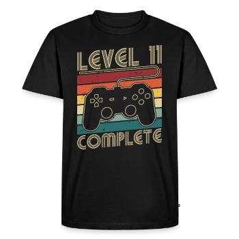 Level 11 Complete 11 Year Birthday Gift - Men's Premium Organic T-Shirt - black - Front - Nico (187cm)
