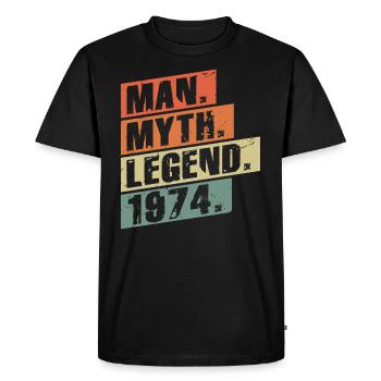 Vintage Born 1974 homme mythe légende - T-shirt Premium bio Homme - noir - Devant - Nico (187cm)