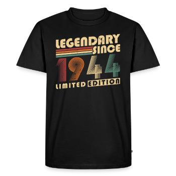 Legendary Since 1944 Vintage Birthday Gift - Men's Premium Organic T-Shirt - black - Front - Nico (187cm)