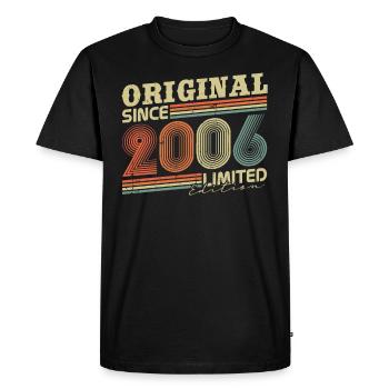 Original Since 2006 Vintage Birthday Gift - Men's Premium Organic T-Shirt - black - Front - Nico (187cm)