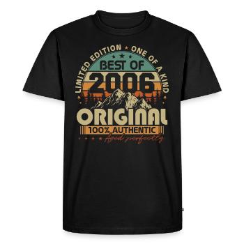Original 2006 Vintage cadeau d’anniversaire rétro - T-shirt Premium bio Homme - noir - Devant - Nico (187cm)