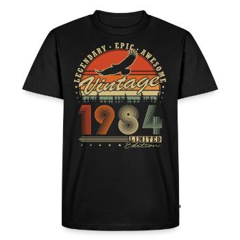 Legendary 1984 Vintage Vintage Birthday Gift - Men's Premium Organic T-Shirt - black - Front - Nico (187cm)