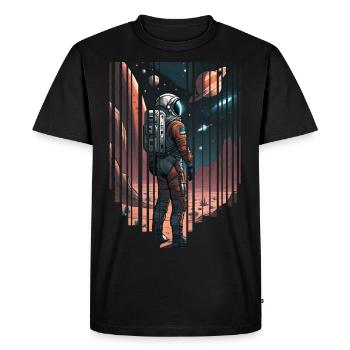 Astronaut planet galaxy cosmos - Men's Premium Organic T-Shirt - black - Front - Nico (187cm)