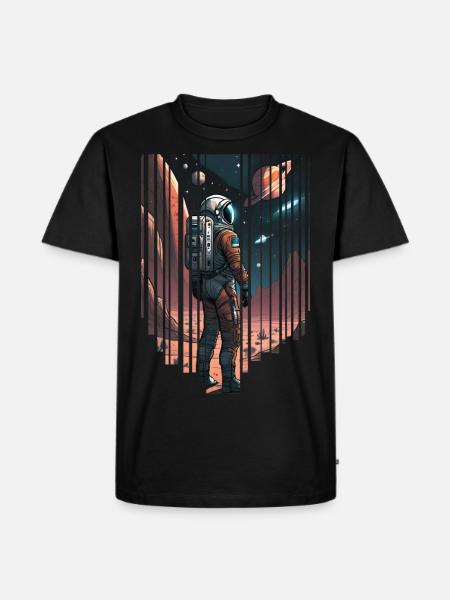 Astronaut planet galaxy cosmos - Men's Premium Organic T-Shirt - black
