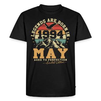 Mai 1994 Vintage rétro anniversaire 1994 cadeau - T-shirt Premium bio Homme - noir - Devant - Nico (187cm)