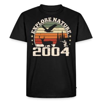 Cadeau Anniversaire 2004 Classique Chasseur 2004 - T-shirt Premium bio Homme - noir - Devant - Nico (187cm)