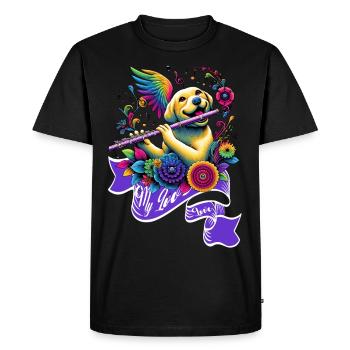 Amour mélodique : sons de flûte - T-shirt Premium bio Homme - noir - Devant - Nico (187cm)
