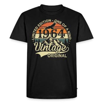 Original 1964 Jahrgang Vintage Geburtstag Retro - Männer Premium Bio T-Shirt - Schwarz - Vorne - Nico (187cm)