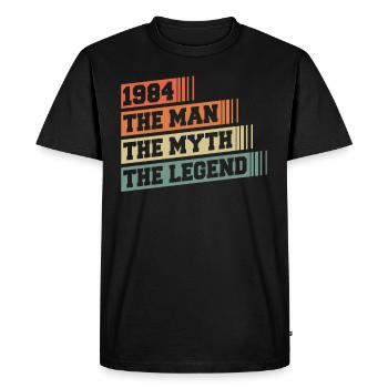 1984 Jahrgang geboren Mann Mythos Legende - Men's Premium Organic T-Shirt - black - Front - Nico (187cm)