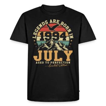 Juillet 1994 Vintage Rétro Anniversaire 1994 Cadeau - T-shirt Premium bio Homme - noir - Devant - Nico (187cm)
