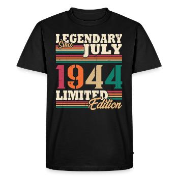Vintage 1944 Juillet Cadeau Anniversaire Rétro - T-shirt Premium bio Homme - noir - Devant - Nico (187cm)