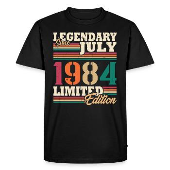 Vintage 1984 Juillet Cadeau Anniversaire Rétro - T-shirt Premium bio Homme - noir - Devant - Nico (187cm)