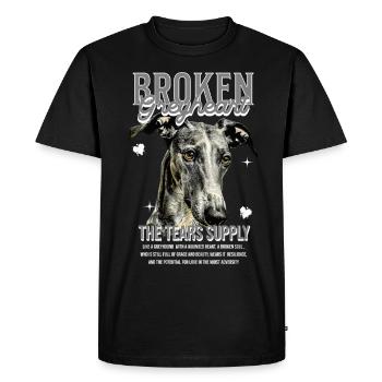 Greyhound Statement | Broken Greyheart - Men's Premium Organic T-Shirt - black - Front - Nico (187cm)