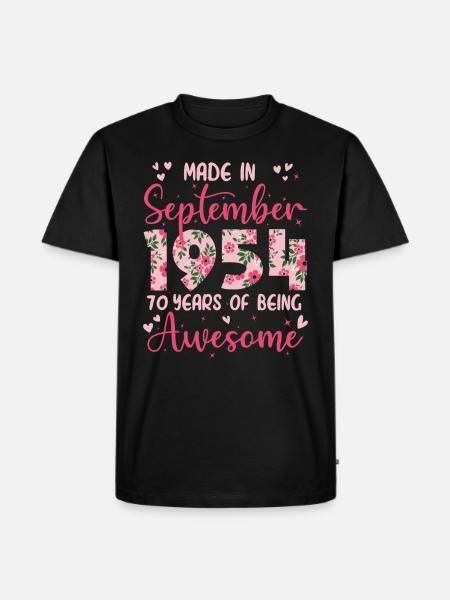 September 1954 Women's 70th Anniversary - Men's Premium Organic T-Shirt - black