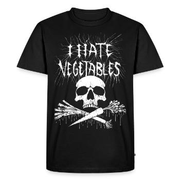 I hate vegetables! - T-shirt Premium bio Homme - noir - Devant - Nico (187cm)