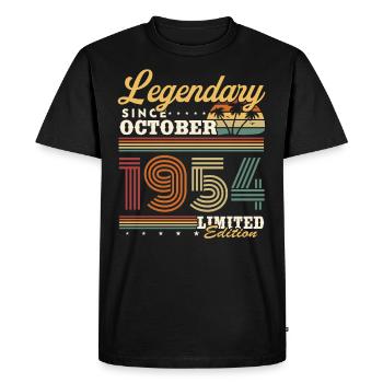 Legendary since October 1954 Vintage Birthday - Men's Premium Organic T-Shirt - black - Front - Nico (187cm)