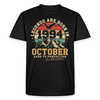 Octobre 1994 Vintage Anniversaire 1994 Cadeau - T-shirt Premium bio Homme - noir - Devant - Nico (187cm)