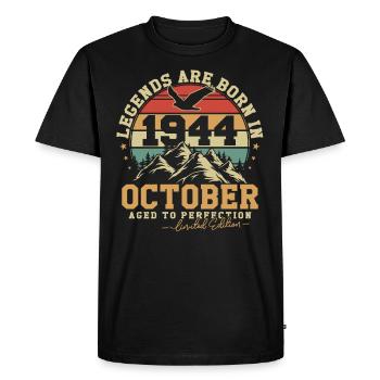 October 1944 Vintage Birthday 1944 Gift - Men's Premium Organic T-Shirt - black - Front - Nico (187cm)