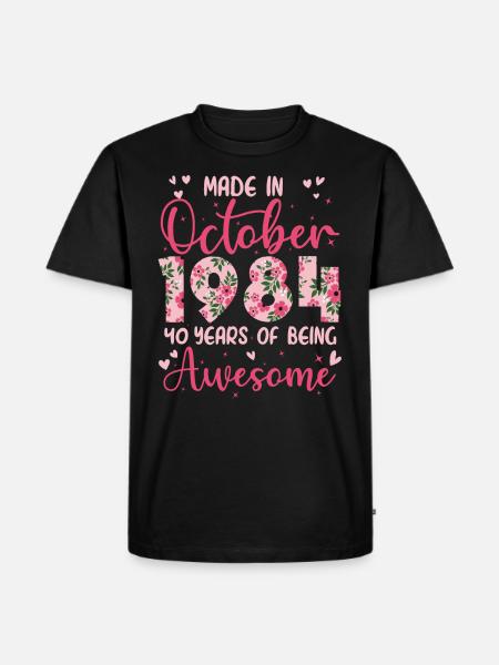 October 1984 Women's 40th Anniversary - Men's Premium Organic T-Shirt - black