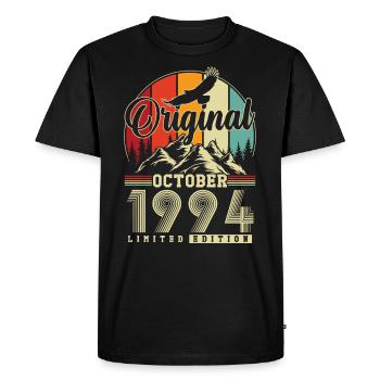 Original Octobre 1994 Vintage Anniversaire - T-shirt Premium bio Homme - noir - Devant - Nico (187cm)