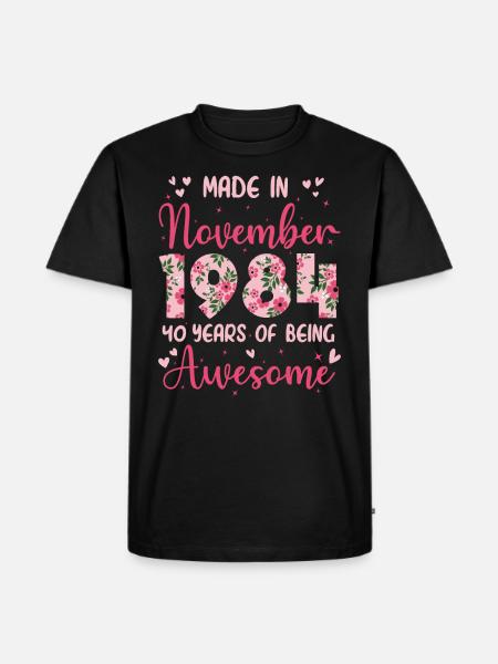 November 1984 Women's 40th Anniversary - Men's Premium Organic T-Shirt - black