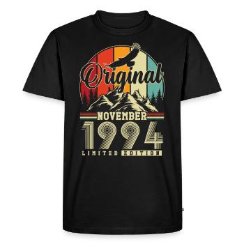 Original Novembre 1994 Vintage Anniversaire - T-shirt Premium bio Homme - noir - Devant - Nico (187cm)