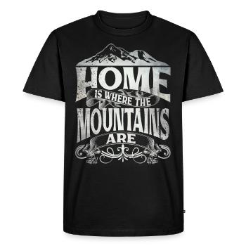 La maison est là où se trouvent les montagnes - T-shirt Premium bio Homme - noir - Devant - Nico (187cm)