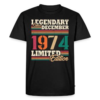 Vintage 1974 Décembre Cadeau Anniversaire Rétro - T-shirt Premium bio Homme - noir - Devant - Nico (187cm)
