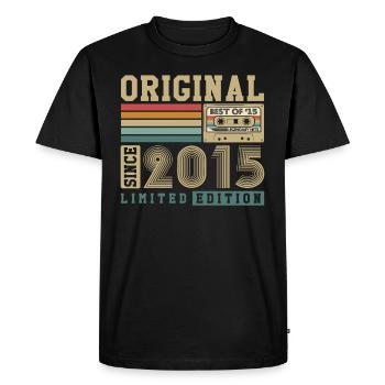 Original Born 2015 Vintage Cadeau d’anniversaire - T-shirt Premium bio Homme - noir - Devant - Nico (187cm)
