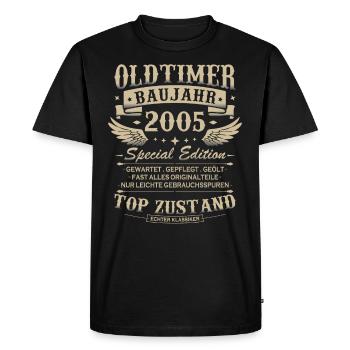 Vintage Car Year 2005 Vintage Birthday Gift - Men's Premium Organic T-Shirt - black - Front - Nico (187cm)
