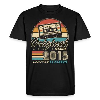 Original depuis 2015 Vintage Cadeau Anniversaire - T-shirt Premium bio Homme - noir - Devant - Nico (187cm)