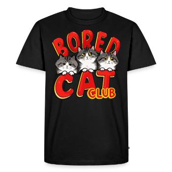 Bored Cat Club - Men's Premium Organic T-Shirt - black - Front - Nico (187cm)