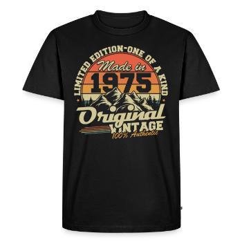 Original 1975 Retro Jahrgang Geburtstag Geschenk - Männer Premium Bio T-Shirt - Schwarz - Vorne - Nico (187cm)