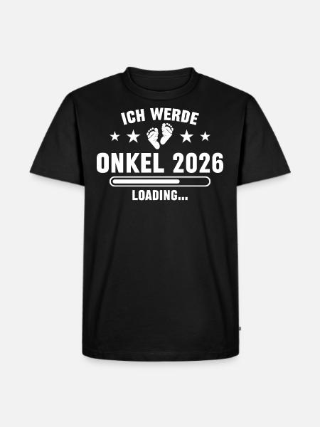 Ich werde Onkel 2026 - Männer Premium Bio T-Shirt - Schwarz