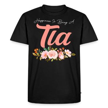 Happiness Is Being A Tia Floral Flower Grandma - T-shirt Premium bio Homme - noir - Devant - Nico (187cm)
