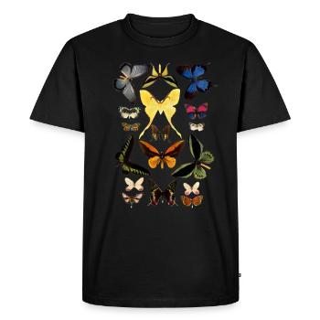 Butterflies Vintage Moths - Men's Premium Organic T-Shirt - black - Front - Nico (187cm)