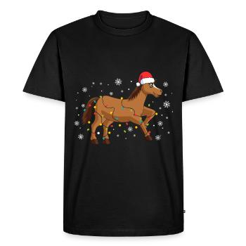 Cheval de Noël - T-shirt Premium bio Homme - noir - Devant - Nico (187cm)