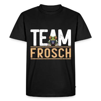 Équipe Grenouille Équipe Grenouille Motif Grenouille - T-shirt Premium bio Homme - noir - Devant - Nico (187cm)