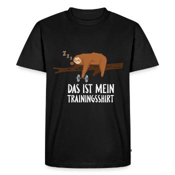 C’est ma chemise d’entraînement - T-shirt Premium bio Homme - noir - Devant - Nico (187cm)