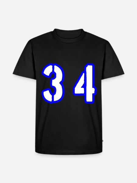 34 Zahl Symbol - Männer Premium Bio T-Shirt - Schwarz