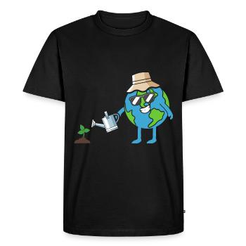 Terre Eaux Arboriculteur Journée de la Terre - T-shirt Premium bio Homme - noir - Devant - Nico (187cm)
