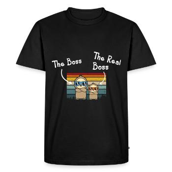The Boss The Real Boss Papa Son Partner Look - Men's Premium Organic T-Shirt - black - Front - Nico (187cm)
