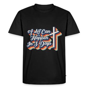 Beaucoup de choses peuvent se passer en 3 jours de la résurrection de Jésus - T-shirt Premium bio Homme - noir - Devant - Nico (187cm)
