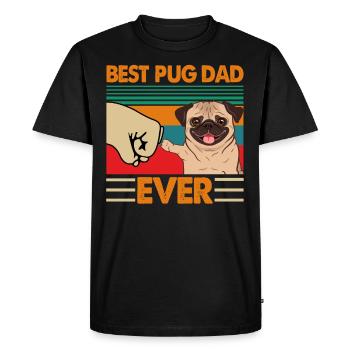 Best Pug Dad Ever - Men's Premium Organic T-Shirt - black - Front - Nico (187cm)