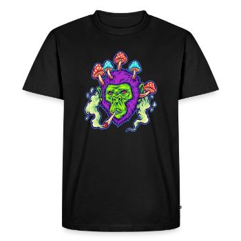 Singe défoncé | Gorille psychédélique | Trippy | - T-shirt Premium bio Homme - noir - Devant - Nico (187cm)