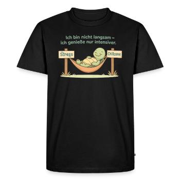 Zone de détente des tortues - T-shirt Premium bio Homme - noir - Devant - Nico (187cm)